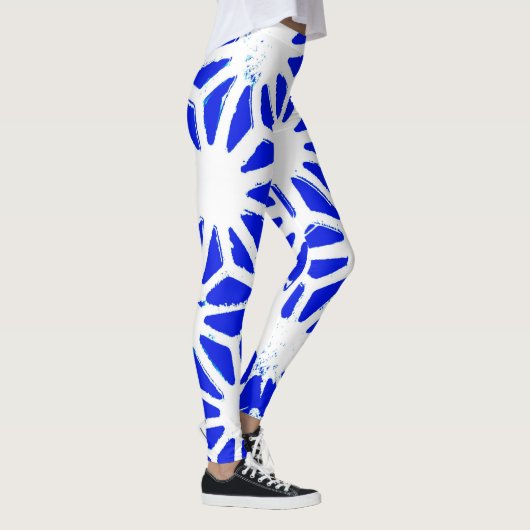 Koninklijk blauw geometrisch patroon leggings (Rechts)