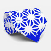 Koninklijk blauw geometrisch patroon stropdas (Opgerold)