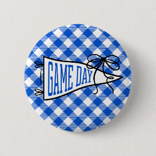 Koninklijk Blauw Gingham Speldje Game Day Wimpel