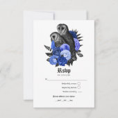  koninklijk blauw - Gothic Wedding RSVP Kaartje (Voorkant)