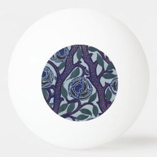 Koninklijk Blauw & Goud Art Deco Roos Bloemendecor Pingpongballen