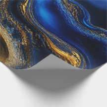 Koninklijk Blauw & Goud Vloeibare Kunst
