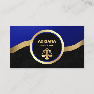 Koninklijk Blauw Gouden Advocaat Rechtvaardigheids Visitekaartje