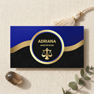 Koninklijk Blauw Gouden Advocaat Rechtvaardigheids Visitekaartje