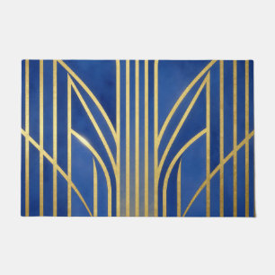 Koninklijk Blauw Gouden Art Deco Deurmat