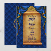Koninklijk Blauw & Gouden Deken Rol Bruiloft