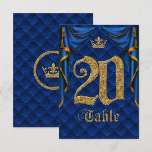 Koninklijk Blauw Gouden Kroon Trouw Tafel Nummer 2 Kaart