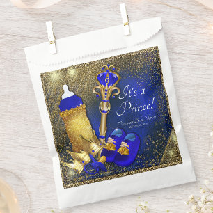 Koninklijk Blauw Gouden Prins Baby Shower Bedankzakje