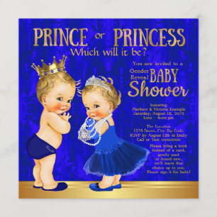 Koninklijk Blauw Gouden Prins of Prinses Geslacht Kaart