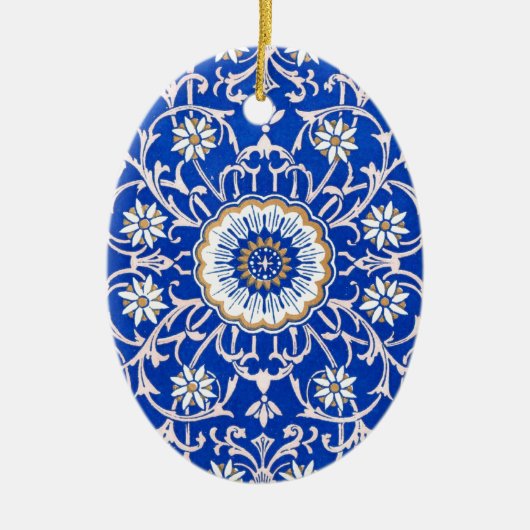  koninklijk blauw keramisch ornament (Voorkant)
