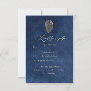 Koninklijk Blauw Marine Oceaan Bruiloft Rsvp React Kaartje