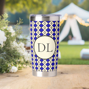 Koninklijk Blauw Monogram Geïsoleerde Drinkbeker