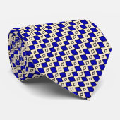 Koninklijk Blauw Monogram Stropdas (Opgerold)