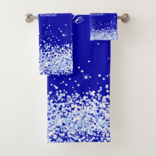 Koninklijk blauw naamschrift bad handdoek