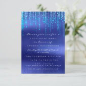 Koninklijk Blauw Ocean Druppel Lichtjes Elegante U Kaart (Staand voorkant)