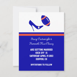 Koninklijk Blauw & Oranje Voetbal Bewaar De Datum Save The Date