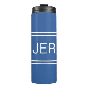 Koninklijk Blauw Persoonlijk Monogram Initiaal Dra Thermosbeker