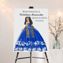 Koninklijk Blauw Ranchera Quince Dress Welkomsttek