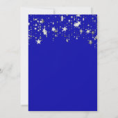 Koninklijk blauw sterrenschrift luxebruiloft kaart (Achterkant)
