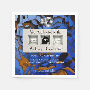 Koninklijk Blauw Thema Huidige Moderne Abstract Servet