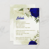 Koninklijk Blauw Wit Bloemen Groen Blad Informatiekaartje (Voorkant / Achterkant)