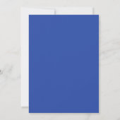 Koninklijk blauw wit bloemetjes luxe bruiloft kaart (Achterkant)