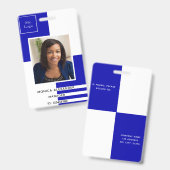 Koninklijk blauw wit profielfotobedrijf badge (Front & Back)