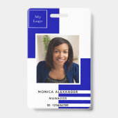 Koninklijk blauw wit profielfotobedrijf badge (Front)