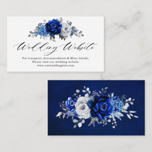 Koninklijk Blauw Wit Zilver Bloemen Website Detail Informatiekaartje