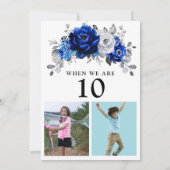 Koninklijk blauw witte zilveren metalen tafelnumme kaart (Achterkant)