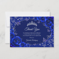 Koninklijk Blauw Zilver Quinceanera