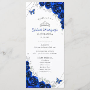 Koninklijk Blauw Zilver Quinceanera Volgorde van G Programma