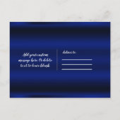 Koninklijk Blauw Zilveren Eiffeltoren Parijs Bewaa Aankondigingskaart (Achterkant)