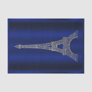 Koninklijk Blauw Zilveren Eiffeltoren Parijs Glam Tissuepapier