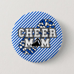Koninklijk Blauw Zwart en Wit Cheer Moeder Ronde Button 5,7 Cm