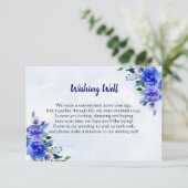 Koninklijk Blauwe Aquarel Bloemige Huwelijkscadeau Kaart (Staand voorkant)