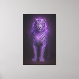 Koninklijk Blauwe Aura Witte Tijger – Suprême Aanw Canvas Afdruk