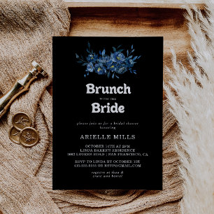 Koninklijk Blauwe Bloemige Brunch met de Bruidssho Kaart