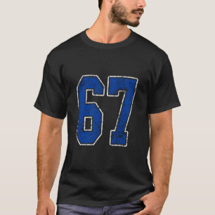 Koninklijk Blauwe En Witte Nummer 67 Jersey Speler T-shirt