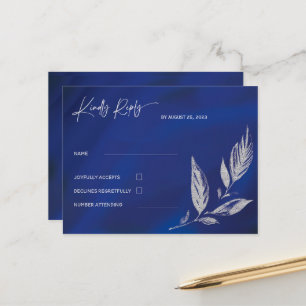 Koninklijk Blauwe en Zilveren Ansichtkaart Briefkaart