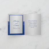 Koninklijk Blauwe en Zilveren Verstrengelde Harten Bedankkaart (Binnen)