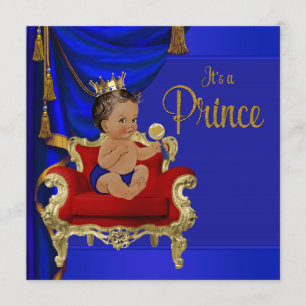 Koninklijk Blauwe Fantasie Etnische Prins Baby Sho Kaart