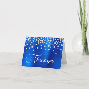 Koninklijk Blauwe Folie Diamant Confetti 50ste Ver Bedankkaart