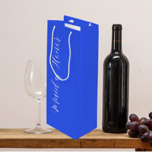 Koninklijk Blauwe Gestileerde Script Getuige van d Wijn Cadeautas