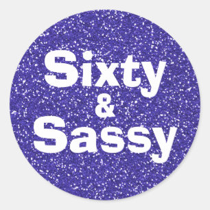 Koninklijk Blauwe Glitter 60 en Sassy 60e Verjaard Ronde Sticker