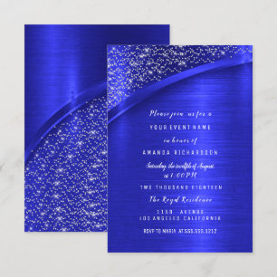 Koninklijk Blauwe Glitter Bruidsmeisjesfeest Verja Kaart