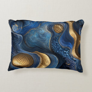 Koninklijk Blauwe Gouden Navy Blauwe Geode Siercad Accent Kussen