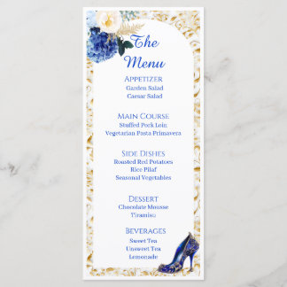 Koninklijk Blauwe Gouden Vlinder Eetkaart  Menu