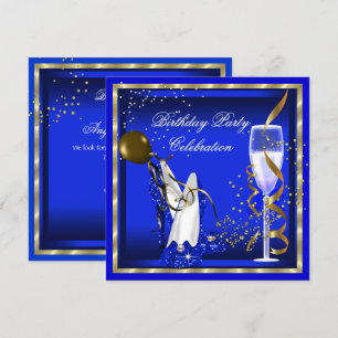 Koninklijk Blauwe Hoge Hakken Gouden Glitter Verja Kaart