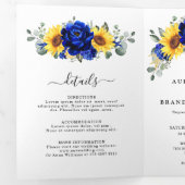 Koninklijk Blauwe Landelijke Zonnebloem Moderne Bl Drieluik Aankondiging (Binnenzijde eerst)